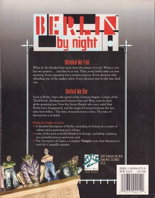 Vampire the Masquerade 2nd Edition - Berlin by Night (B Grade) (Genbrug)